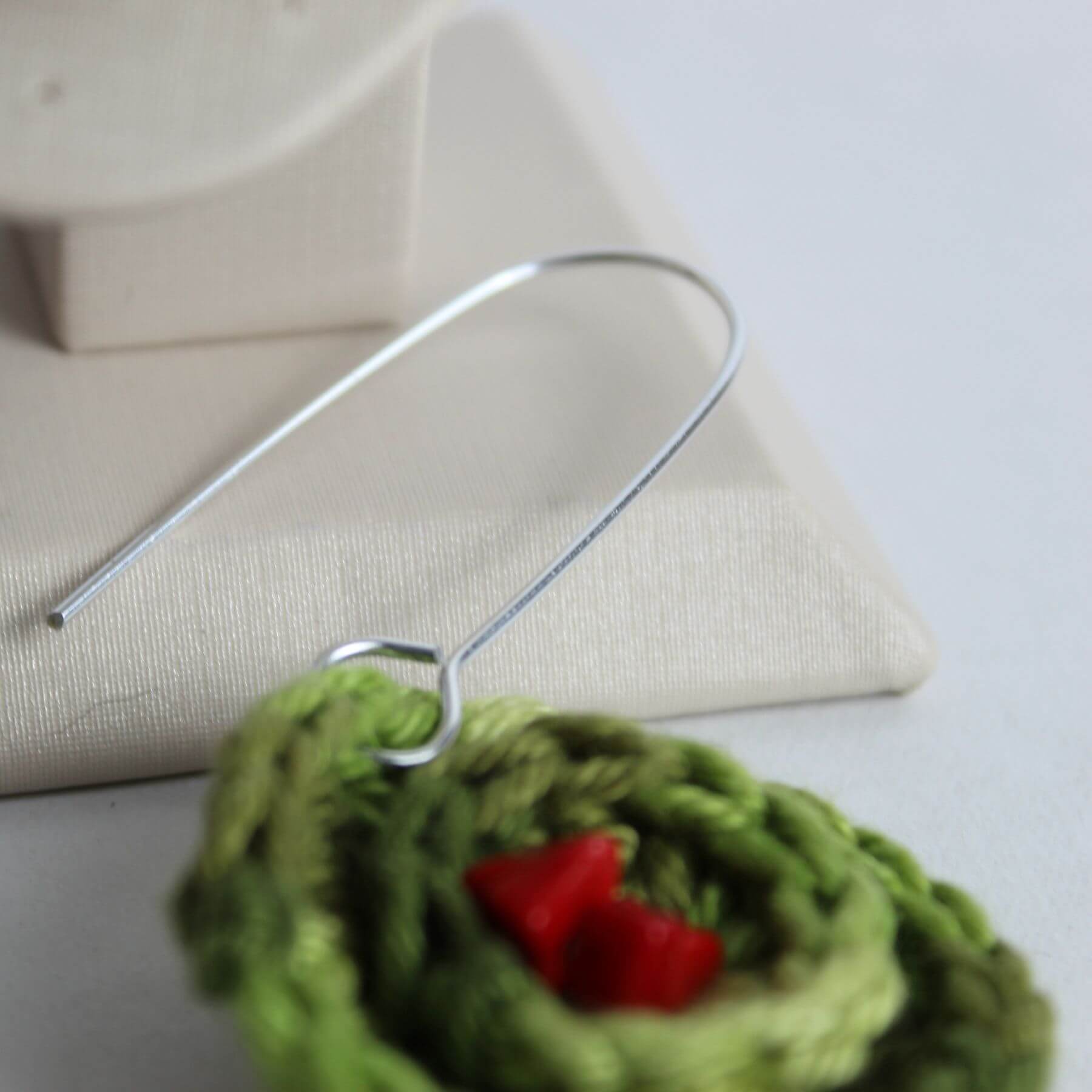 Gancho em alumínio do brinco de crochê artesanal