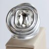 anel espiral de aluminio com strass