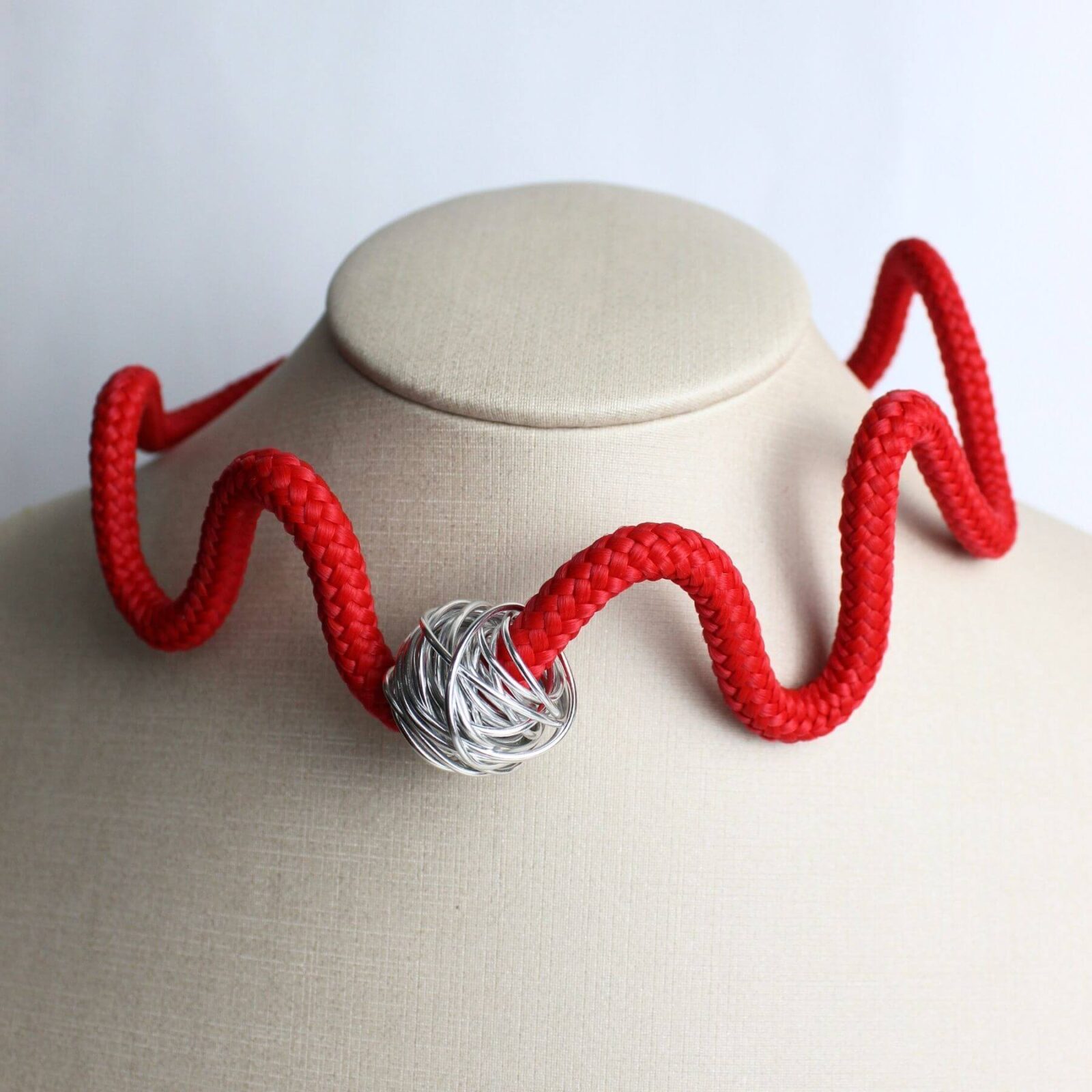 choker zig de fio nautico com aluminio