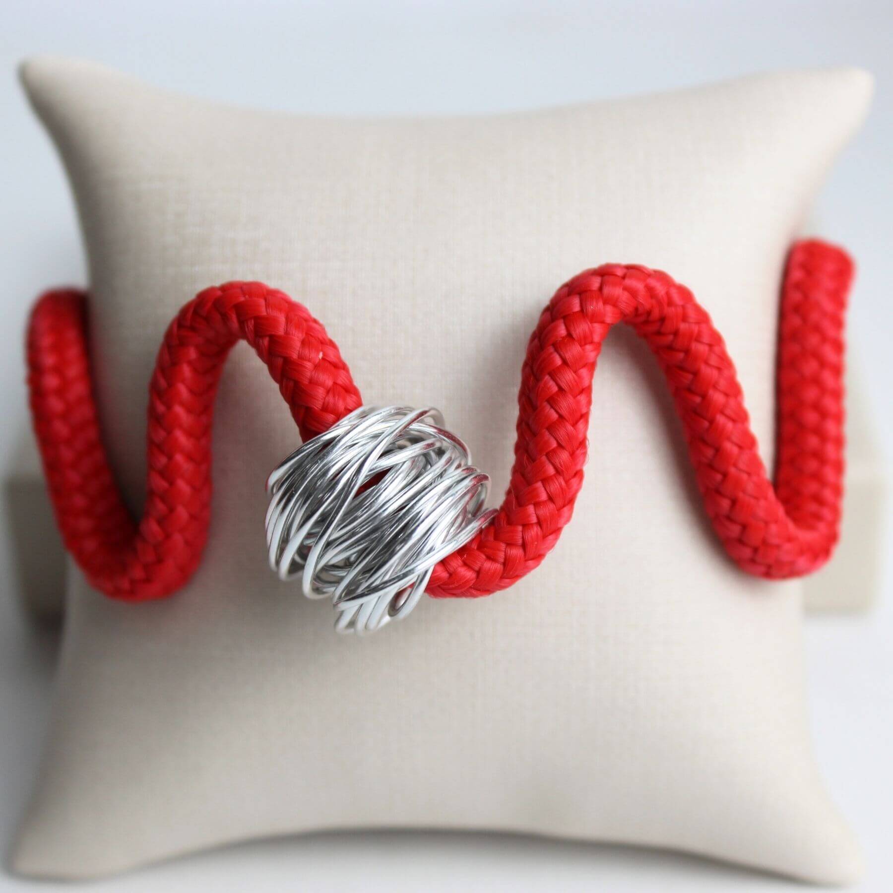 pulseira zig de fio nautico com aluminio