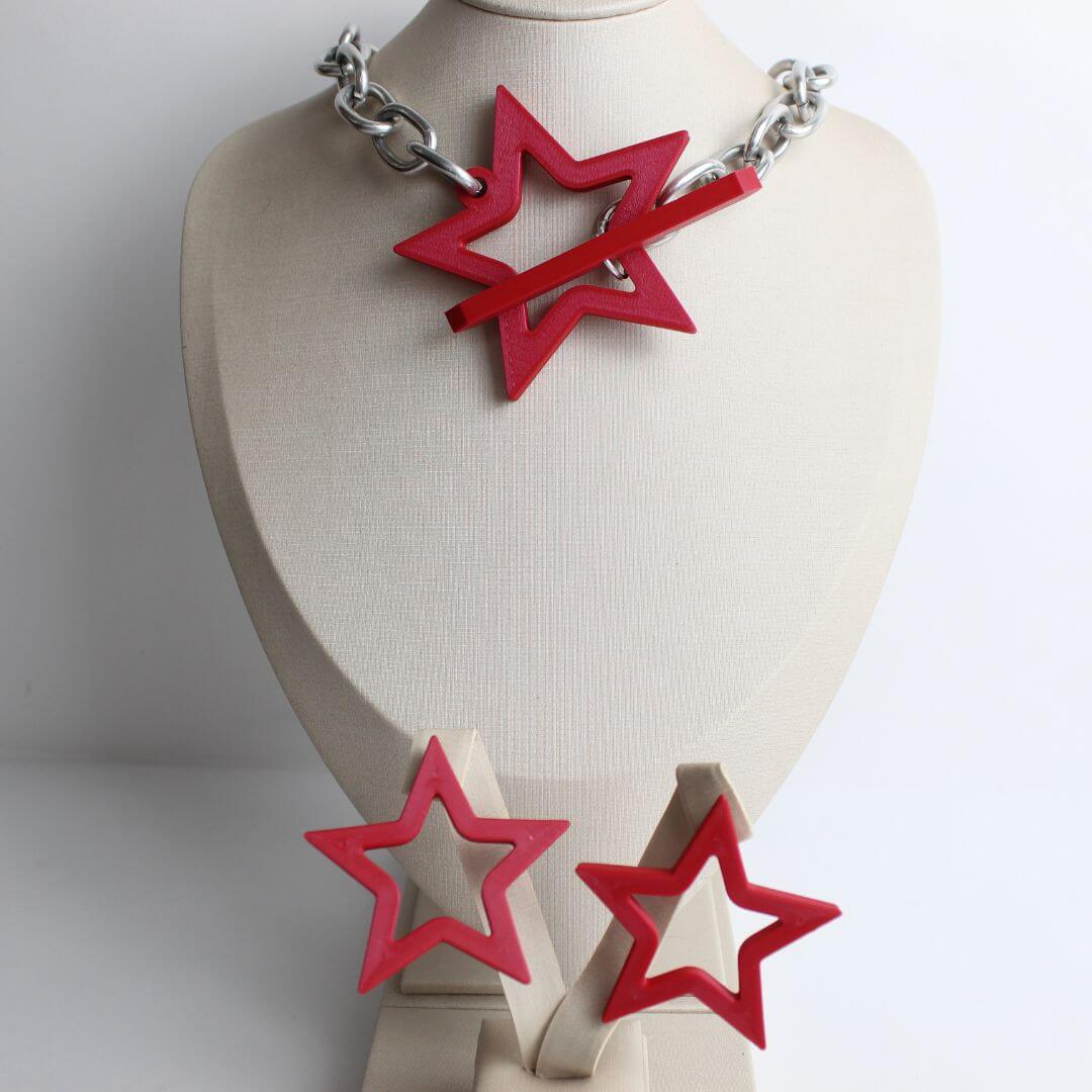 Conjunto Geométrico Estrela Vermelha