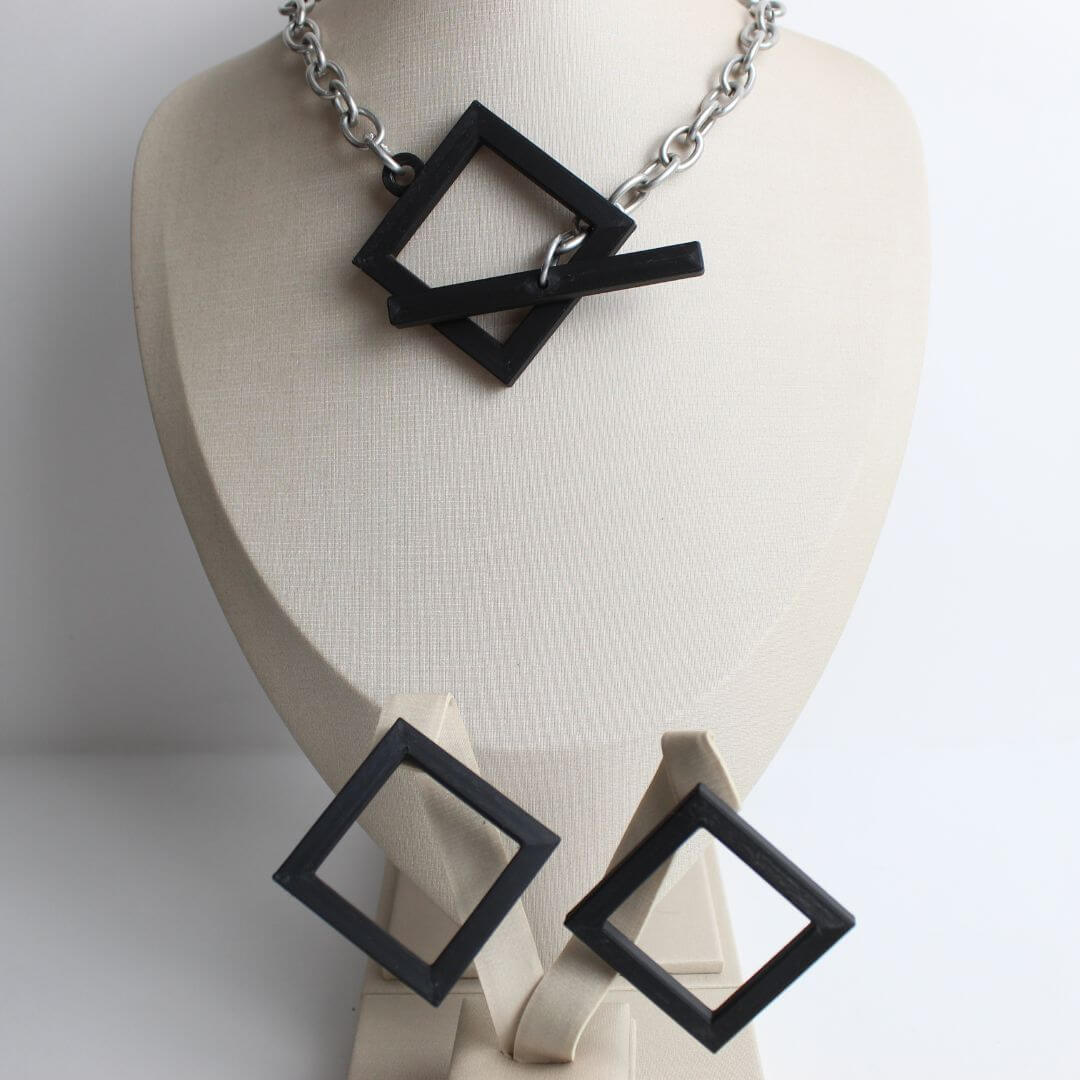 Conjunto Geométrico Losango Preto