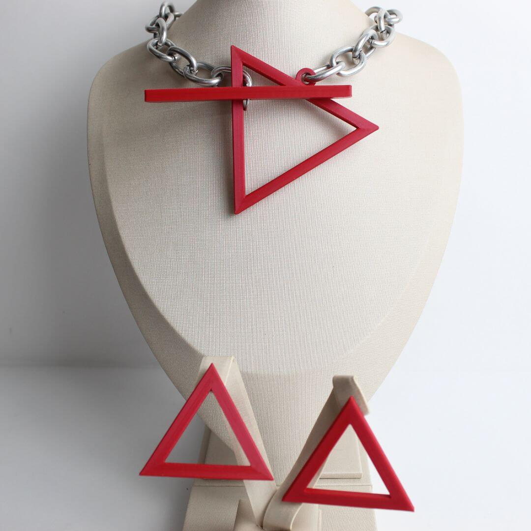 Conjunto Geométrico Triângulo Vermelho