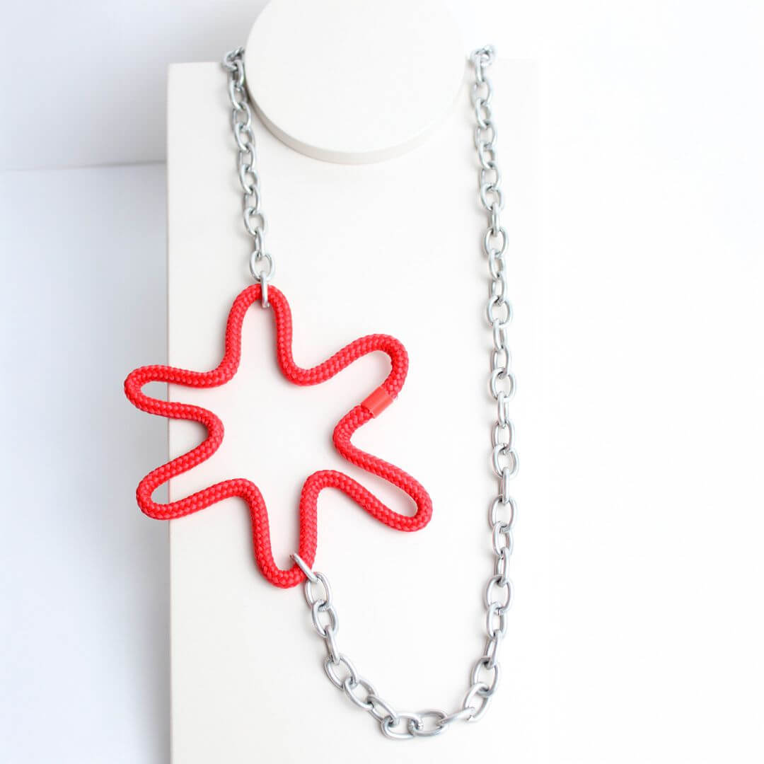 colar flor de fio nautico